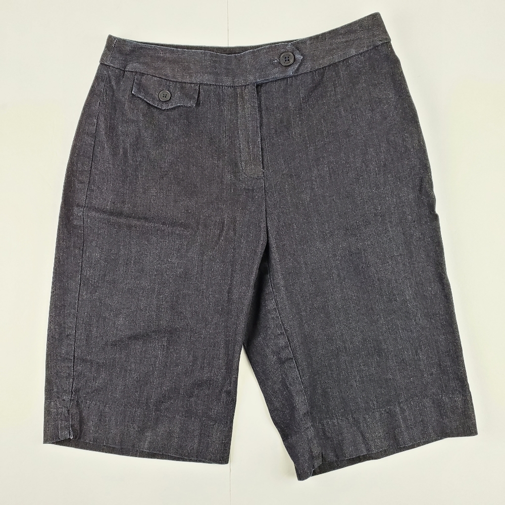 Jones New York stretch dark wash jean shorts 4